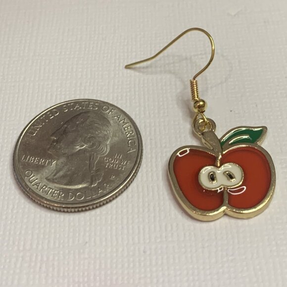 Apple Earring, Teacher Earring, Fruit Earring, Food Earring, Educator Earring - Picture 5 of 5